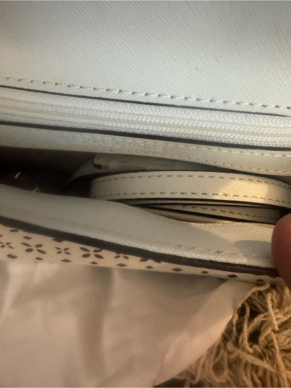Michael Kors White Laser-Cut Top Handle Satchel image 3